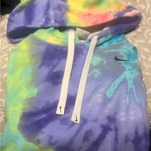 Nike Purple and Blue Tie-Dye Sweatshirt